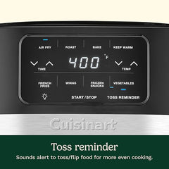 Cuisinart Air Fryer, 4.5-Quart Basket Fryer with 4 Cooking Functions to Air Fry, Roast, Bake, and Keep Warm, 4 Airfryer Presets, Dishwasher-Safe Parts, AIR-160NAS, Stainless Steel & Black