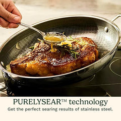 Cuisinart FusionPlus Hybrid Nonstick Stainless Steel Cookware Set, 6-Piece Skillet Cooking Set with PFAS-Free PURELYSEAR Ceramic Non Stick Technology, Scratch Proof, Cool Grip Handles, Dishwasher Safe