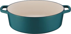 Cuisinart Chef's Classic Enameled Cast Iron Oval Covered Casserole (Teal, 7- Quart)