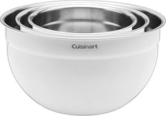 Cuisinart CTG-00-SMBW White Painted Stainless Steel Mixing Bowls with Lids, Set of 3