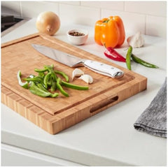 Cuisinart 17" Reversible End Grain Bamboo Cutting Board Embedded Handles