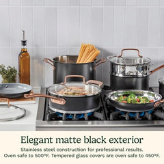 Cuisinart 11-Piece Matte Black Elegance Cookware Set