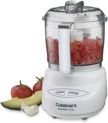 Cuisinart Mini-Prep Plus Food Processor, 24-Ounce Mini Food Processor to Chop Herbs, Vegetables, and Hard Cheese, 24-Ounce Work Bowl, Reversible Stainless Steel Blade, DLC-2A, White