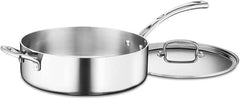 Cuisinart FCT33-28H French Classic Tri-Ply Stainless 5-1/2-Quart Saute Pan with Helper Handle and Cover