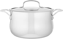 Cuisinart Contour Stainless 5-Quart Dutch Oven with Glass Cover, Silver