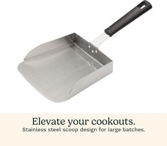 Cuisinart Griddle Food Mover - Extra-Large Stainless Steel Spatula for Rice,Vegetables and More,Perfect BBQ Tool,Cookouts,and Griddles,Large Scooper,5-cup Capacity Food Scoop,(Pack of 6)