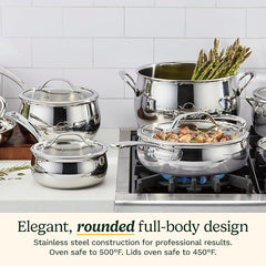 Cuisinart 15 Piece PureClad Triple-Ply, Stainless Steel, Cookware Set, PCST-15