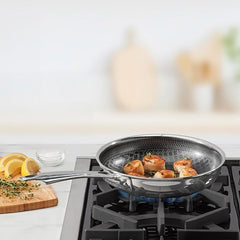 Cuisinart FusionElite+ Hybrid Nonstick Tri-Ply Stainless Steel Skillet, 8″ Skillet Frying Pan with PURELYSEAR Ceramic Nonstick Technology, Scratch Proof, Cool Grip Handles, Dishwasher Safe