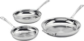 Cuisinart 3 Piece PureClad, Triple-Ply Stainless Steel Skillet Set, PCST22-81012
