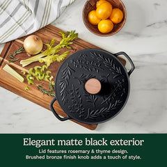 Cuisinart, Earth & Essence 5 Qt. Casserole with Cover - Rosemary & Thyme, CI650-25RTMBK