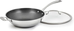 Cuisinart FusionPlus Hybrid Nonstick Stainless Steel Cookware, 12-Inch Wok Pan with Cover and Helper, PFAS-Free PURELYSEAR Ceramic Technology, Scratch Proof, Cool Grip Handles, Dishwasher Safe