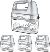 Cuisinart Power Advantage Plus 9-Speed Hand Mixer,220W Motor,Electric Mixer with Dishwasher-Safe Beaters,Storage Case,HM-90BCS,Brushed Chrome,(Pack of 4)