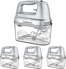 Cuisinart Power Advantage Plus 9-Speed Hand Mixer,220W Motor,Electric Mixer with Dishwasher-Safe Beaters,Storage Case,HM-90BCS,Brushed Chrome,(Pack of 4)