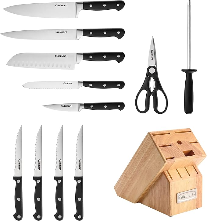 Cuisinart 12pc Black Triple Rivet Block Set, C77TR-12P3