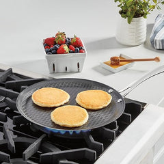 Cuisinart FusionPlus Hybrid Nonstick Stainless Steel Cookware, 12-Inch Round Griddle Pan with PFAS-Free PURELYSEAR Ceramic Technology, Scratch Proof, Cool Grip Handles, Dishwasher Safe