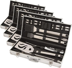 Cuisinart Deluxe Grill Tool Set, 20-Piece Grill Set, BBQ Accessories with Aluminum Case, Stainless Steel Grilling Accessories, Grilling Gifts for Men, for Dad Husband (Pack of 4)