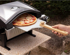 Cuisinart 12” Aluminum Pizza Peel, Lightweight Pizza Spatula with Foldable Wood Handle for Family Pizzas, Dough, Bread, Flatbreads, and More
