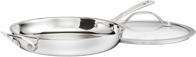 Cuisinart PureClad™ PureClad™ Triple-Ply 12" Stainless Steel Skillet with Helper Handle and Cover. PCT22-30HC