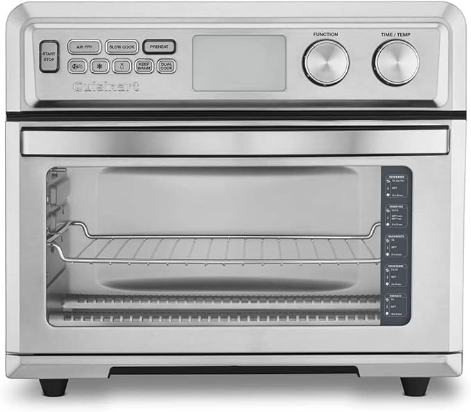 Cuisinart Air Fryer Toaster Oven with Extra-Large Capacity, 1800W Stainless Steel Oven with Digital Display, Bake, Broil, Roast & Air Fry Options, Adjustable Temperature, TOA-95NAS