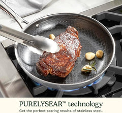 Cuisinart FusionElite+ Hybrid Nonstick Tri-Ply Stainless Steel Skillet, 8″ Skillet Frying Pan with PURELYSEAR Ceramic Nonstick Technology, Scratch Proof, Cool Grip Handles, Dishwasher Safe