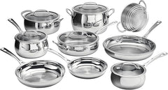 Cuisinart 15 Piece PureClad Triple-Ply, Stainless Steel, Cookware Set, PCST-15