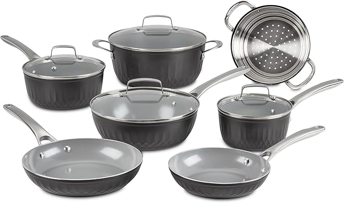 Cuisinart, 11-Pc Color Impressions Ceramic Nonstick Set, 58S-11BK