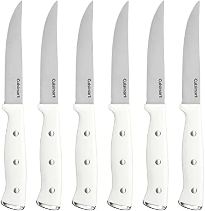 Cuisinart C77WTR-6PSK White Triple Rivet Steak Knife Set, 6 pc