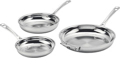 Cuisinart 3 Piece PureClad, Triple-Ply Stainless Steel Skillet Set, PCST22-81012