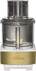 Cuisinart Food Processor 14-Cup Vegetable Chopper for Mincing, Dicing, Shredding, Puree & Kneading Dough, White/Gold Stainless Steel, DFP-14WGY