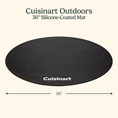 Cuisinart 36” Silicone-Coated Grill Mat with High Heat Resistance, Weather Resistant BBQ Mat for Grills, Griddles, Smokers & Fire Pits, Grease Proof Easy Clean Patio & Deck Protector