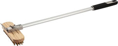 Cuisinart 24” Pizza Stone Cleaning Brush with Rotating Head and Brass Bristles for Easy Cleaning, Lightweight and Durable Long Handle Brush and Scraper for Stubborn Spots, Pizza Oven Accessory