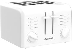 Cuisinart 4-Slice Compact Plastic Toaster, White, CPT-142P1