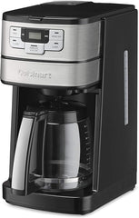 Cuisinart Automatic Grind & Brew 12-Cup Coffee Maker with Blade Grinder, Programmable Coffee Machine Glass Carafe with 1-4 Cup Setting, Brew Pause, Grind-Off Option, DGB-400NAS, Black/Stainless Steel