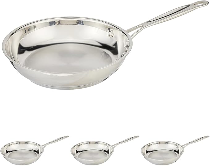 Cuisinart 722-20 8-Inch Chef's-Classic-Stainless-Cookware-Collection,8",Open Skillet,(Pack of 4)