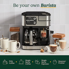 Cuisinart Coffee Center Barista Bar 4-in-1 Coffee Maker, Single-Serve Pods Compatible, Coffeemaker, Three Brewing Sizes, SS-4N1NAS, Black
